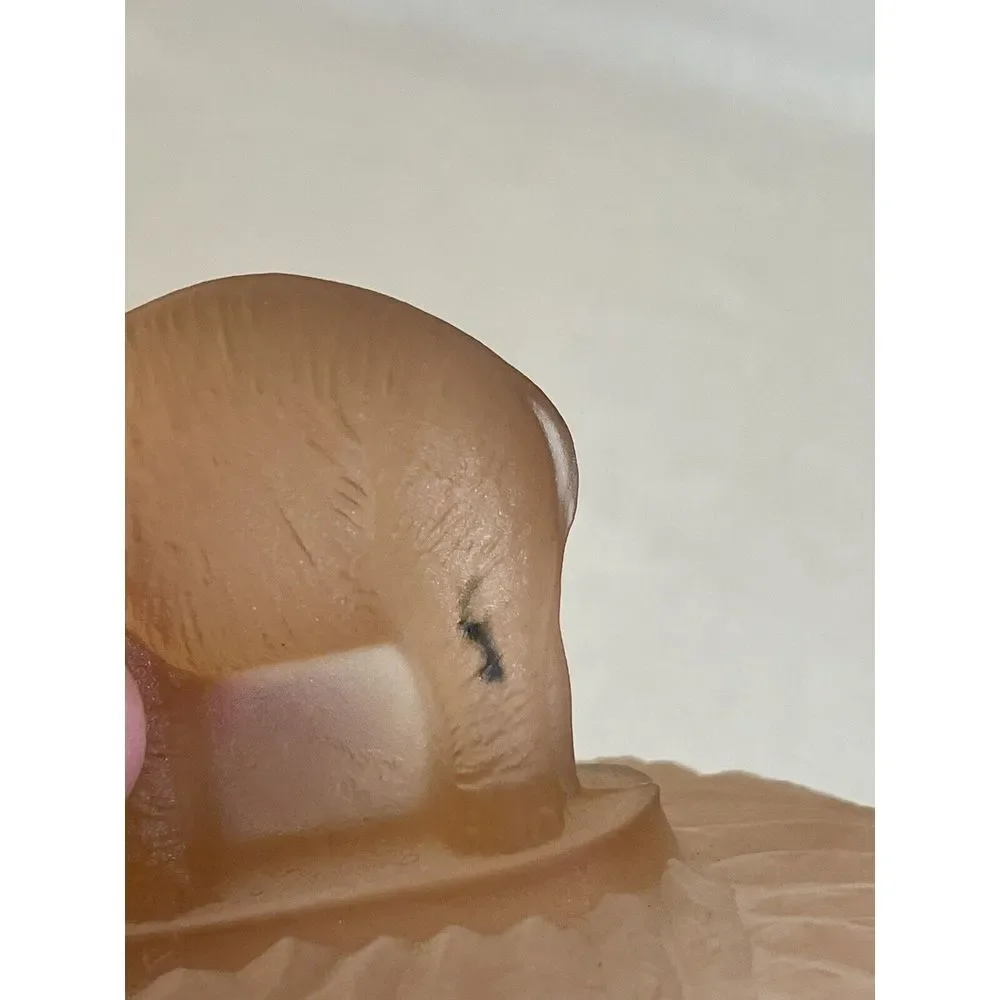 Vintage‎ L.E. Smith Glass Pink Elephant Trinket Box or Powder Jar c.1935